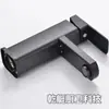 Grifo para lavabo con fondo de cobre Negro Cuadrado de un solo agujero para lavabo Grifo para lavabo de encimera Acero inoxidable para agua caliente y fría