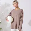 Roupas de yoga leves, com sensação de "quase nada", para mulheres, de secagem rápida, respiráveis, tops esportivos de manga curta e manga longa, tops de fitness, em estoque, direto do fabricante