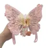 Super Super Hada Mariposa Flor Flor de Seda Pasador Mariposa Grande Borla de Presión Trasera Todo-partido Antiguo Hanfu Accesorios para el Cabello