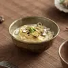 Cuenco de Cerámica con Textura Martillada Wabi-sabi Cuenco Retro de Cerámica para el Hogar para Arroz, Avena, Sopa, Fideos, Postre, Ensalada de Frutas