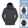 Chaqueta de plumas tres en uno para otoño e invierno, una prenda para tres usos, a prueba de viento e impermeable, estilo para parejas, chaqueta para acampar al aire libre, disponible impresión de logo