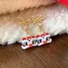 Pendientes Ankela Aguja de Plata Circonita Caballo Rojo para el Año del Caballo, Pendientes de Lujo Ligero de Gama Alta, Elegantes y Modernos Accesorios de Oreja para Mujer