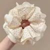 Scrunchie de Tela Estilo Coreano para Mulheres Tamanho Super Grande Sensação de Luxo Elástico de Cabelo Elástico de Cabelo da Moda Retrô para Rabo de Cavalo Flor de Cabelo