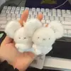 Lindo Colgante Llavero de Bolsa de Ratón de Peluche, Adorable Diseño de Animal Blanco, Estilo Femenino, Modelo Nuevo