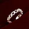 Moda japonesa y coreana anillo simple hueco de amor anillo de cola anillo individual para mujer anillo de cadena de corazón ventas directas de fábrica