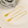 Novos Brincos Femininos Dourado Areia Vietnamita, Brincos, Joias para Meninas, Joias de Folha Dourada, Simples Elegantes, Estilo Chinês