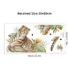 Pegatina de Pared Autoadhesiva de Tigre Bestia Acuarela de Dibujos Animados Pegatina Decorativa para Pared de Fondo de Habitación Sala de Estar Personalizada Br63642