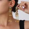 Pendientes de Borla y Cuentas con Diseño Étnico Exagerado Transfronterizo Estilo Retro Clásico con Colgante de Gota de Agua Nuevos Pendientes de Moda Nepalesa para Mujer