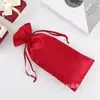 Bolsa com Cordão Feita de Organza de Cetim com Fechamento por Cordão, Oito Lindas Sacolas de Presente de Seda de Cetim, Sacolas de Embalagem Feitas Sob Medida do Fabricante