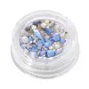 Arte de Unhas Mini Pérolas de Aço Strass de Fundo Plano Pacote de Material Azul Elegante da Moda Strass Misturados Pequenos Acessórios Decoração de Alto Padrão