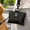 Dispensador de bolsas para excrementos de mascotas para gatos y perros, portátil para uso en exteriores, se puede colgar, bolsa de tela para almacenamiento de bolsas para excrementos de perros
