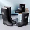 Botas de lluvia engrosadas, botas de trabajo industrial y minera, zapatos de agua para hombre, duraderos y cálidos, adecuados para uso en cocina, pesca, impermeables, antideslizantes y con forro de felpa para mayor calidez