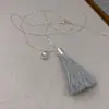 Colar Pingente de Franja Nova Moda Estilo Francês Designer Nicho Colar de Alto Padrão Corrente para Suéter