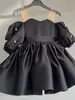 Vestido para Niña Color Sólido Atuendo de Presentación Bebé Niña Europeo y Americano Navidad Hombros Descubiertos Mangas Abullonadas Vestido de Princesa Transmisión en Vivo
