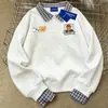 Sudadera con Estampado Lindo Estilo Coreano, Falso Dos Piezas con Cuello Polo para Mujer, Nueva Casual Holgada Estilo Perezoso Otoño e Invierno 2025