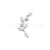 Brincos Folha Marquise em Liga de Titânio Astmf-136 Titânio G23 Novos Brincos Piercing Lábio Folha Zircônia Cabeça Joia
