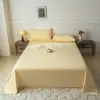 Sábana individual de algodón 100% cepillado, sábana de cama de color liso de algodón puro engrosado, sábana para cama de residencia de ancianos, funda de almohada de color liso de 60 hilos para casas de huéspedes