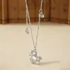 Collar de Caballo Estilo Chino para Mujer, Lindo Tridimensional, Hazte Rico Inmediatamente, Popular en Xiaohongshu, Cadena para Clavícula con Colgante de Caballo del Zodiaco Retro
