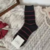Calcetines de estilo nuevo para principios de primavera, estilo Fair Isle, de media pantorrilla para mujer, con lunares estilo japonés, rayas de encaje, oso, retro, sin costuras, holgados