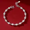 Pulsera Clásica de Flor de Rosa Fresca Chapada en Plata de Cobre, Diseño Sencillo de Nicho, Joyería Blanco Plateado, Suministro Directo al por Mayor