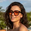Óculos de Sol Quadrados Novos Personalizados Estilo Coreano da Moda para Homens e Mulheres, Óculos de Sol Versáteis Estilo Street Retro, Lentes Lisas