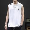 Chaleco sin mangas con cuello redondo para hombre, chaleco de seda de hielo para verano, para correr, para la parte superior del cuerpo, para deportes de hielo, camiseta sin mangas de secado rápido