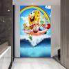 Calamardo Bob Esponja Calamardo Dibujo Animado Tela Colgante Vertical Decoración de Pared para Dormitorio Tela de Fondo Creativa Tapiz Paibig Estrella
