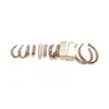 Juego de Doce Piezas de Aretes Redondos Lisos con Forma de C, Estilo Europeo y Americano, con Acabado Metálico, Simples y Elegantes, Aretes de Alta Gama