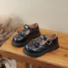 Zapatos planos de cuero para niña estilo francés con lazo, princesa, nueva colección primavera 2026, casual, versátiles, suela suave, moda