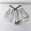 Shorts Deportivos Casuales Petite de Moda para Mujer en Verano, Diseño Alargador de Piernas, Pantalones Cortos A-Line, Pantalones Adelgazantes de Pierna Ancha
