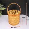 Cesta de Mano Tejida de Bambú, Caja de Regalo Tejida de Bambú para el Festival del Bote del Dragón, Recuerdos Navideños, Cesta de Almacenamiento de Bambú, Cesta para Tamales de Arroz, Balsa de Bambú Tejida de Bambú