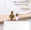 K9 Nuevas uñas puntiagudas grabadas Shijia Smoke Yellow Diamond Maillard Brown Shapes Diamond Rock Sugar Oval Nail Jewelry