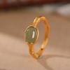 Anillo de plata de ley Yilu S925 con jade hetiano rojo del sur, personalidad de bambú, temperamento, anillo abierto para mujer