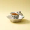 Gaiwan con Glaseado de Ceniza y Sombras de Bambú Pintadas a Mano, Estilo Vintage, Taza de Té Antiescaldante para Uso Doméstico, Juego de Té Kung Fu, Recipiente para Preparar Té, Forma de Herradura
