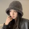 Gorro de Punto Simple Versátil de Color Puro Estilo Coreano para Mujer Otoño e Invierno Nuevo Cálido y Resistente al Frío Gorro sin Vuelta Gorro de Lana