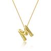 Colar Pingente de Letra A-Z Brilhante Europeu e Americano Acessórios de Moda Joias DIY Colar Preserva Cor Dourado 18K Banhado a Cobre