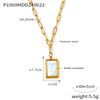 Estilo Ins Francês Simples Moda Versátil Branco Conchas do Mar Pingente Quadrado Colar Aço Titânio Banhado Ouro Verdadeiro 18K Joias de Nicho