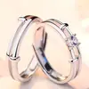 Anéis de Casal, Anéis Combinando Masculinos e Femininos, Anéis de Diamante Sintético, Anéis Abertos de Cobre com Zircônia, Anéis Clássicos, Joias para Atacado