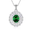 Transmisión en Vivo de Tiktok Dropshipping Collar de Plata S925 Floral Esmeralda Accesorios para Mujer Regalo Cadena para Clavícula Conmemorativa Colgante