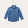 Camisa de mezclilla de manga larga para niño, camisa de mezclilla para niño de primavera y otoño, top casual de manga larga de mezclilla para niño