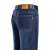 Jeans Masculino Reto Solto Engrossado 2026 Outono/Inverno Novo Algodão Envelhecido Casual Lavado Jeans Calças Masculinas