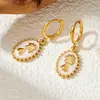 Joias vintage estilo francês, banhadas a ouro, com designs de retratos em relevo, brincos de formato oval, um visual sofisticado e luxuoso para outono e inverno, atacado para vendas transfronteiriças