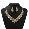 Conjunto de Colar e Brincos Europeu e Americano Mais Vendido Transfronteiriço Formato de Gota Moda Noiva Casamento Presente Banquete Uso Diário