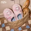 Fábrica de Zapatos Qidan Zapatillas de Algodón Sanrio Kitty para Mujer, Temporada Otoño/Invierno, Interiores, Con Felpa Adicional, Cálidas, Lindas, Zapatos de Algodón para el Hogar