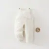 Macacão acolchoado quente para bebê, calça de algodão para criança pequena, calça de algodão para outono e inverno, calça longa acolchoada com abertura entre as pernas para bebê