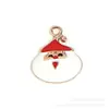 Serie Navideña Transfronteriza Aleación de Zinc con Goteo de Aceite Accesorios para Joyería DIY Colgante de Campana de Papá Noel Colgante de Reno