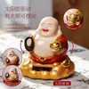 Novo Buda da Riso Solar Maitreya Buda Acenando Decoração de Carro Abertura da Casa Atração de Riqueza Ornamento de Manutenção da Paz Gato da Sorte Presente
