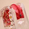 Bolsa de cosméticos Kaola bordada estilo ins em PVC transparente, bolsa de higiene de urso, coração de menina, portátil, grande capacidade, bolsa de armazenamento