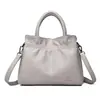 Cross-Border Women's Bags, Fashionable and High-End Pleated Handbags, Large-Capacity, Elegant Handbags for Middle-Aged Ladies, Shoulder Bags