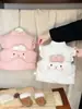 Colete de Algodão Doce para Meninas para Outono e Inverno, Estilo Coreano Fofo Desenho Animado Acolchoado Espessado Colete de Outerwear, Colete Quente